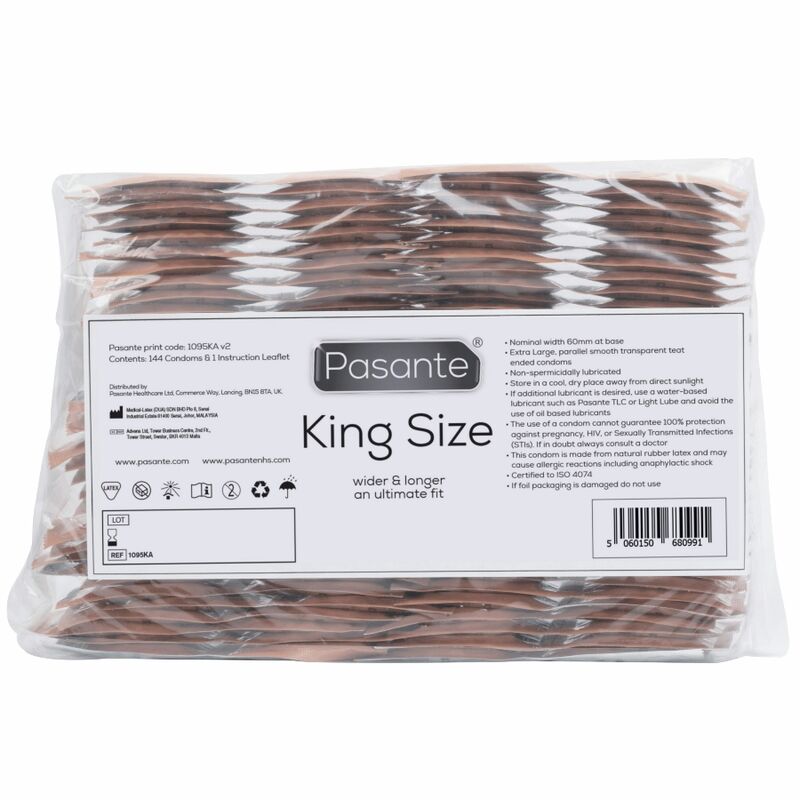 Mercadox PASANTE - SACO DE PRESERVATIVOS KING SIZE 144 UNIDADES