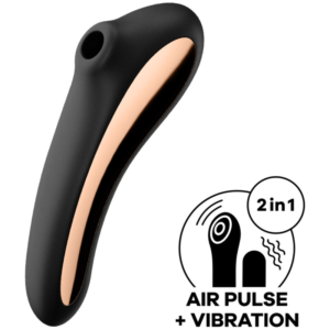 SATISFYER – VIBRADOR DE PULSO DE AR DUAL KISS PRETO