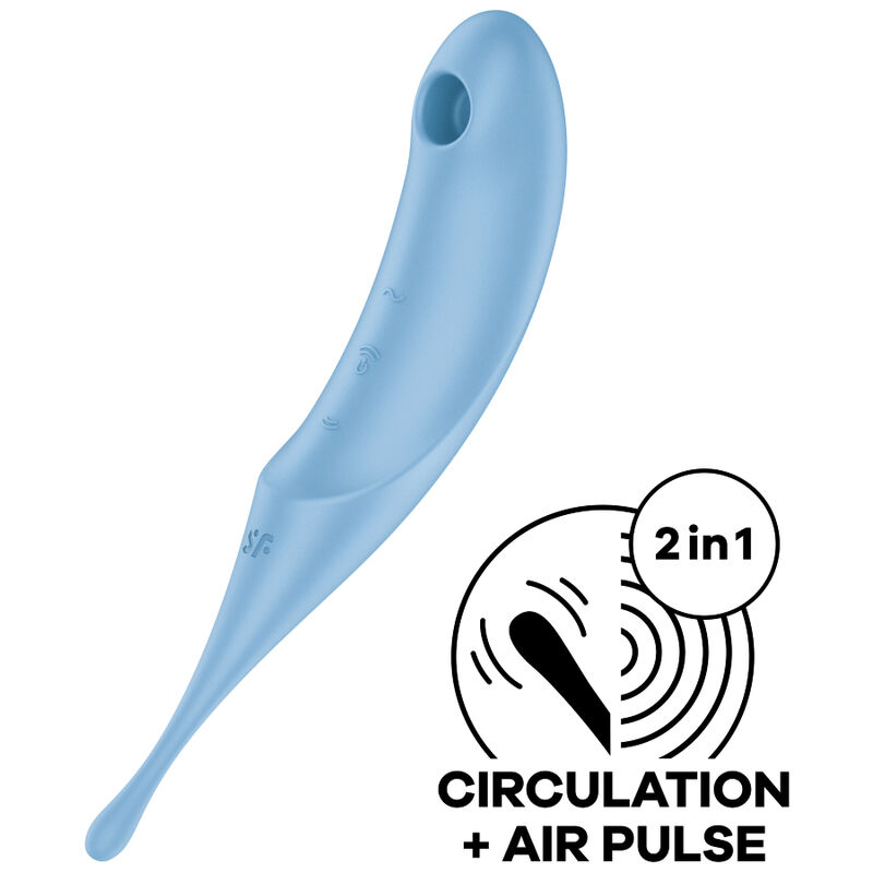 Mercadox SATISFYER - ESTIMULADOR E VIBRADOR DE PULSO TWIRLING PRO AIR AZUL
