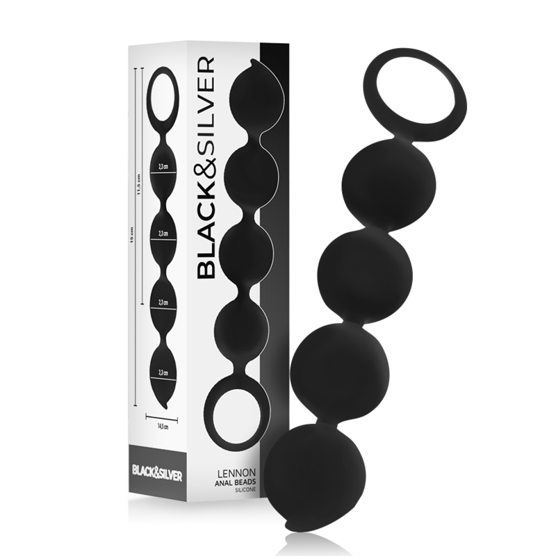 Mercadox BLACK&SILVER - ROSÁRIO ANAL LENNON 4 ESFERAS DE SILICONE 15 CM