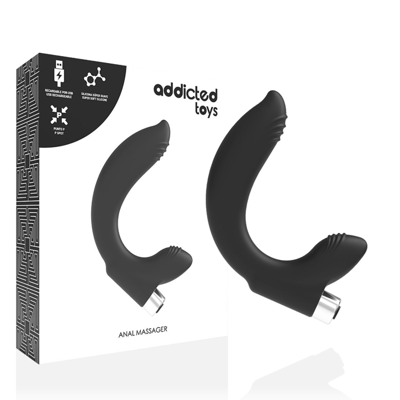 Mercadox ADDICTED TOYS - VIBRADOR PROSTTICO RECARREGVEL MODELO 7 - PRETO
