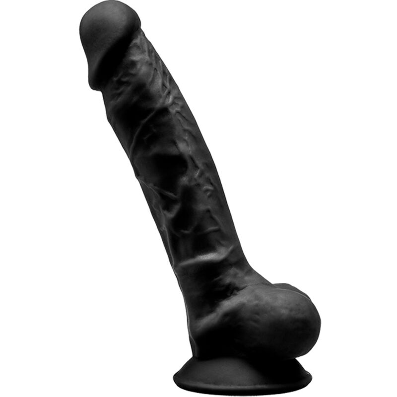 Mercadox SILEXD - MODELO 1 PÊNIS REALÍSTICO PREMIUM SILEXPAN SILICONE PRETO 17.5 CM