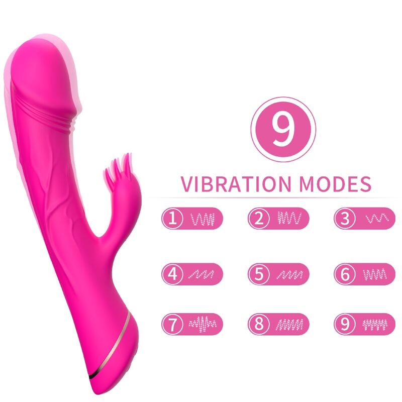 Mercadox ARMONY - DILDO VIBRADOR COELHO SILICONE FÚCSIA