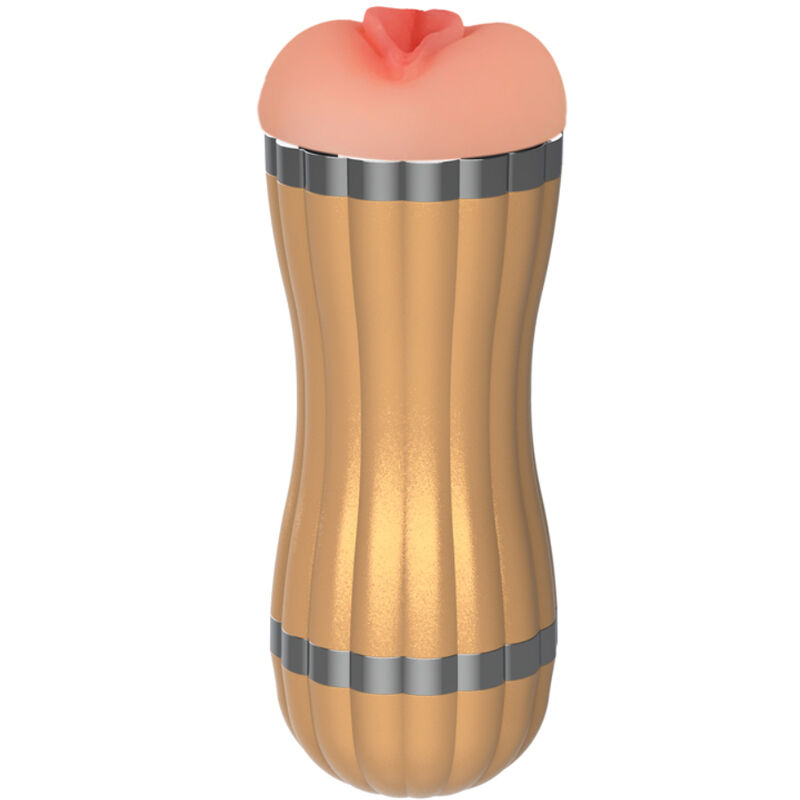 Mercadox ARMONY - BEVIS DUPLO MASTURBADOR VAGINAL E BOCAL SEM VIBRAÇÃO DOURADO