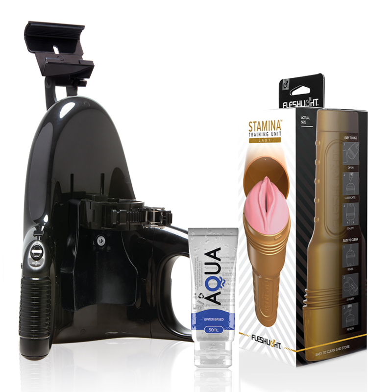 Mercadox FLESHLIGHT - UNIDADE DE TREINAMENTO PINK LADY STAMINA + LANÇAMENTO UNIVERSAL + LUBRIFICANTE AQUA QUALITY 50 ML