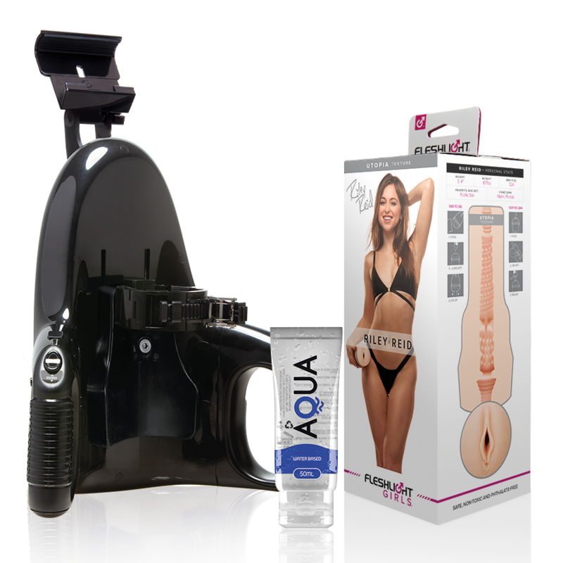 Mercadox FLESHLIGHT - VAGINA RILEY REID UTOPIA + LANÇAMENTO UNIVERSAL + LUBRIFICANTE AQUA QUALITY 50 ML
