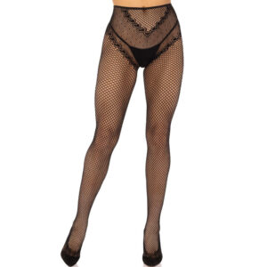 LEG AVENUE – MEIAS ARRASTÃO SEM CROTCHLESS PRETAS