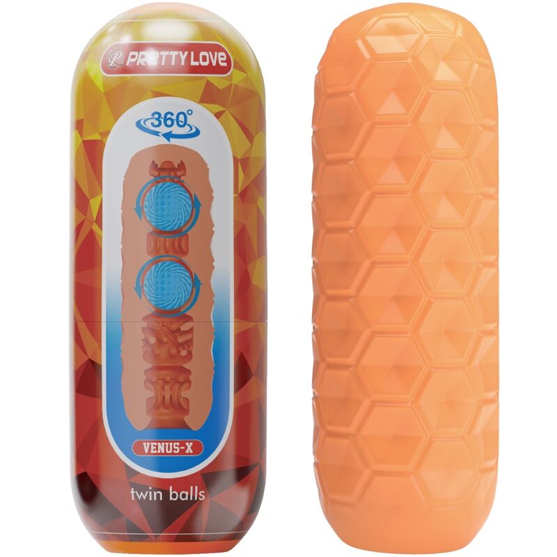 Mercadox PRETTY LOVE - TWIN BALLS MASTURBADOR MASCULINO LARANJA