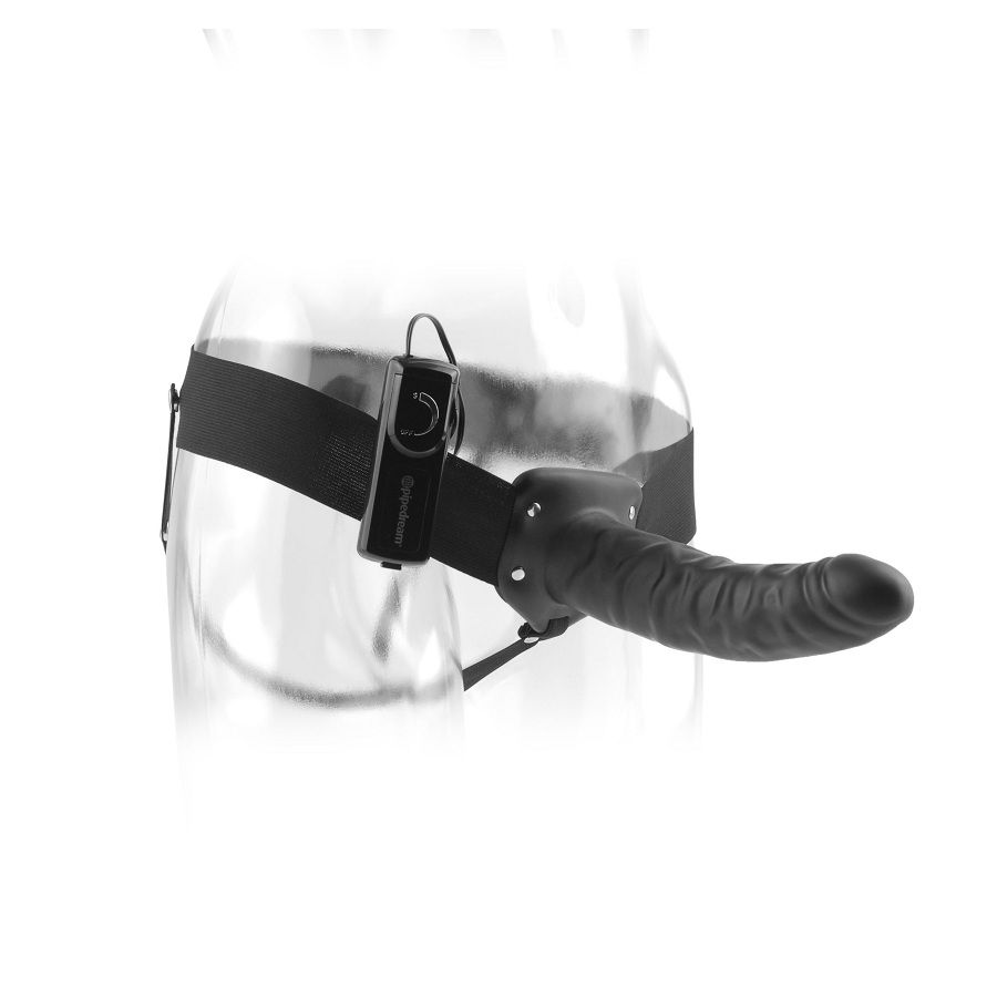 FETISH FANTASY SERIES - 19 CM VIBRATÓRIO OCO STRAP-ON PRETO - Image 3