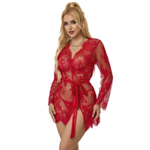 SUBBLIME – 953782 CAMISOLA DE NOITE DE RENDA + TANGA VERMELHA L/XL