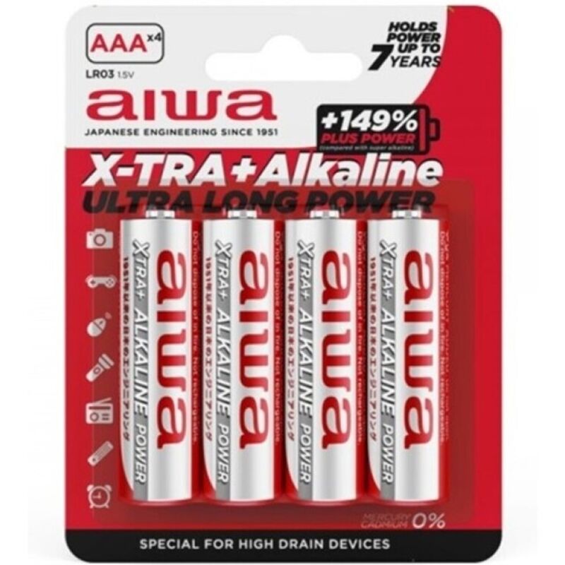 Mercadox AIWA - X-TRA ALKALINE AAA BATERIA ALCALINA LR03 BLISTER*4