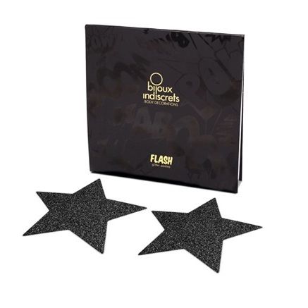 BIJOUX INDISCRETS - BLACK STAR FLASH NIPPLE CAPS - Image 2
