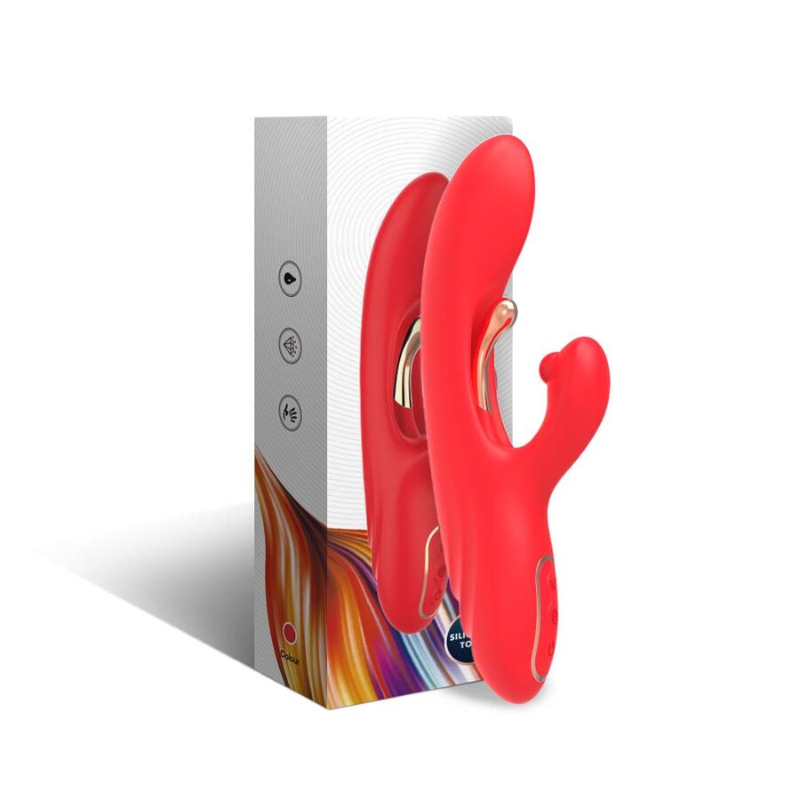 Mercadox ARMONY - VIBRADOR ESTIMULADOR DE PONTO G E CLITÓRIS COM LÍNGUA OSCILANTE VERMELHO