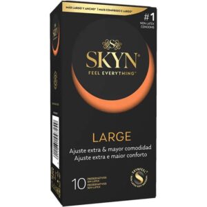 SKYN – PRESERVATIVOS GRANDES COM AJUSTE EXTRA 10 UNIDADES