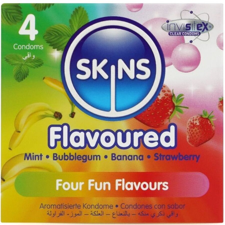 Mercadox SKINS - PRESERVATIVOS PREMIUM MULTI SABORES PACOTE 4