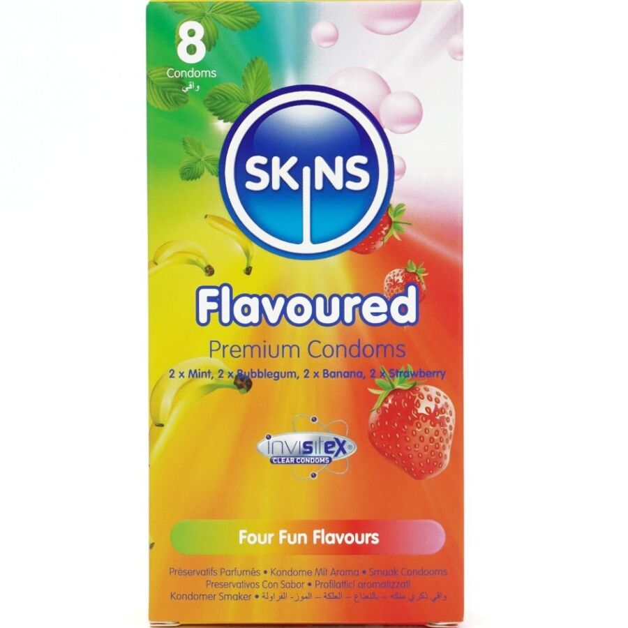 Mercadox SKINS - PRESERVATIVOS PREMIUM MULTI SABORES PACOTE 8