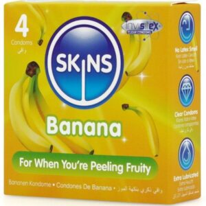 SKINS – PRESERVATIVOS BANANA PREMIUM PACOTE 4