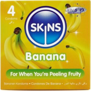 SKINS – PRESERVATIVOS BANANA PREMIUM PACOTE 4
