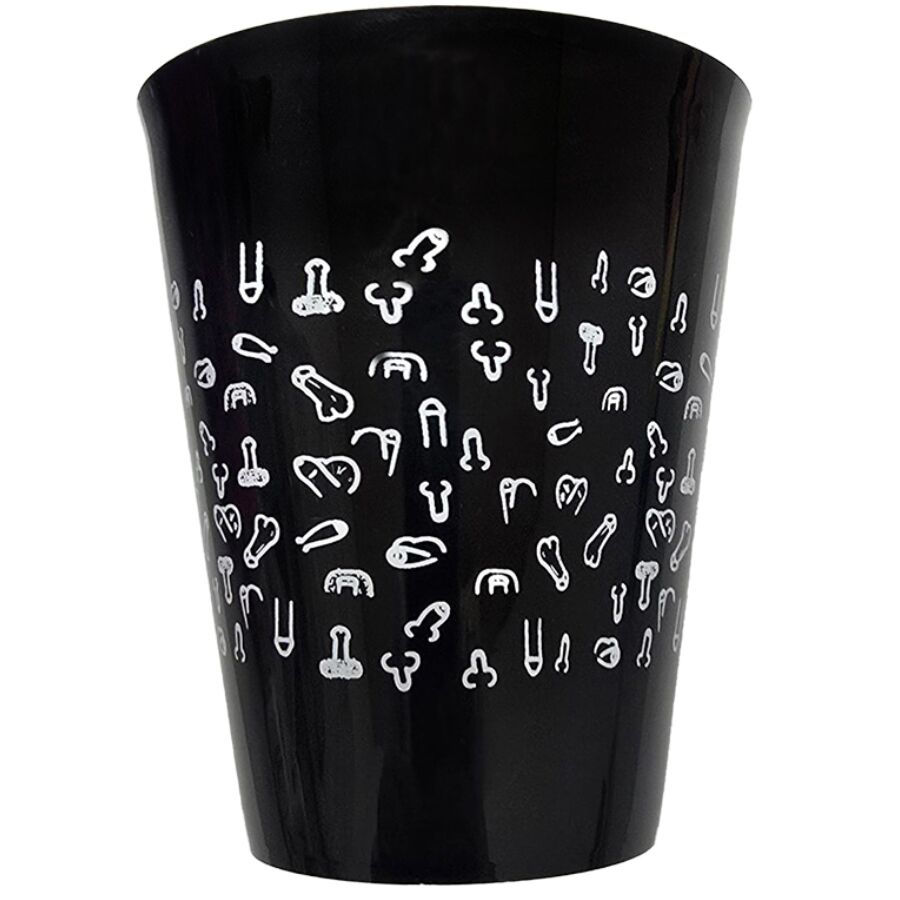Mercadox DIABLO PICANTE - COPO PRETO 500 ML COM PÊNIS BRANCOS