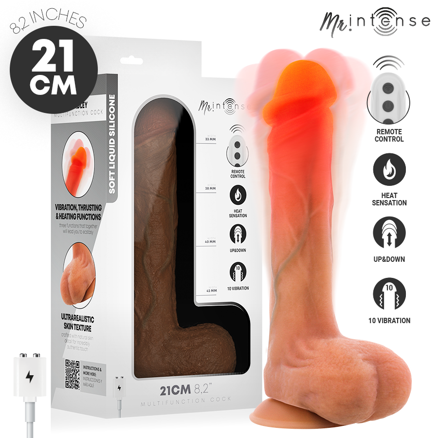 Mercadox MR INTENSE - BRADLEY VIBRADOR DE SILICONE COM EFEITO DE AQUECIMENTO E CONTROLE REMOTO 21 CM - Ø - 4