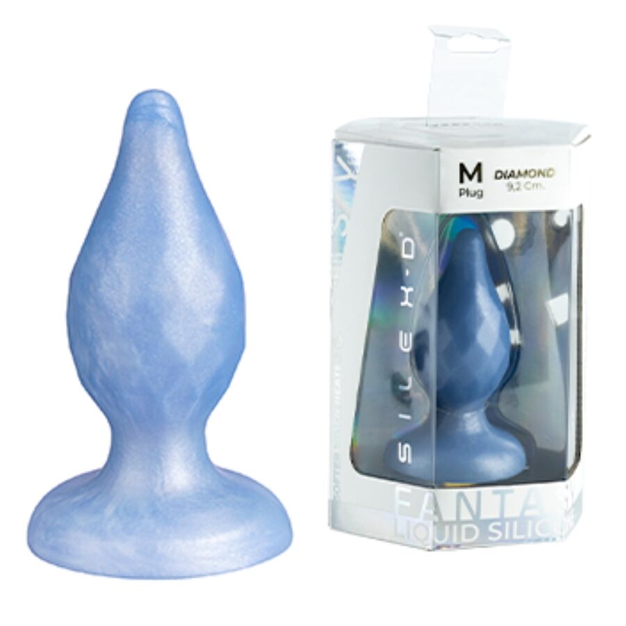 Mercadox SILEXD - DIAMOND PLUG ANAL FANTASY DE SILICONE LÍQUIDO TERMOREATIVO AZUL PEROLADO 9