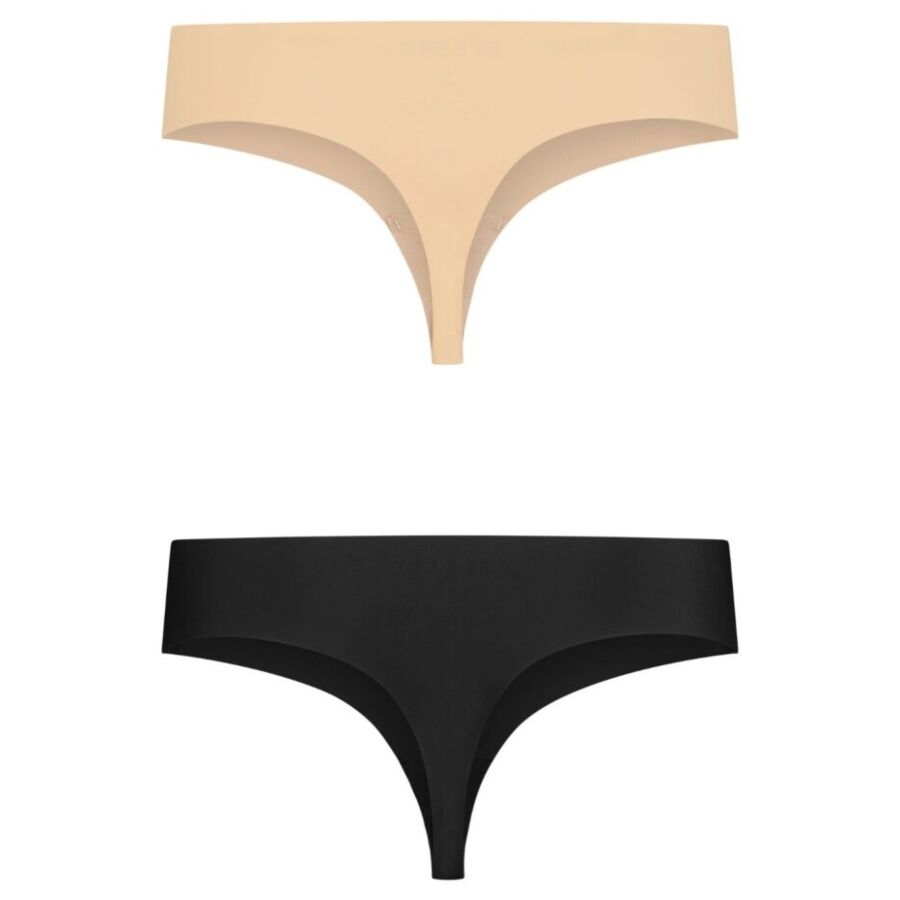 Mercadox BYE-BRA - PACK 2 TANGAS INVISIBLES BEIGE Y NEGRO TALLA XL