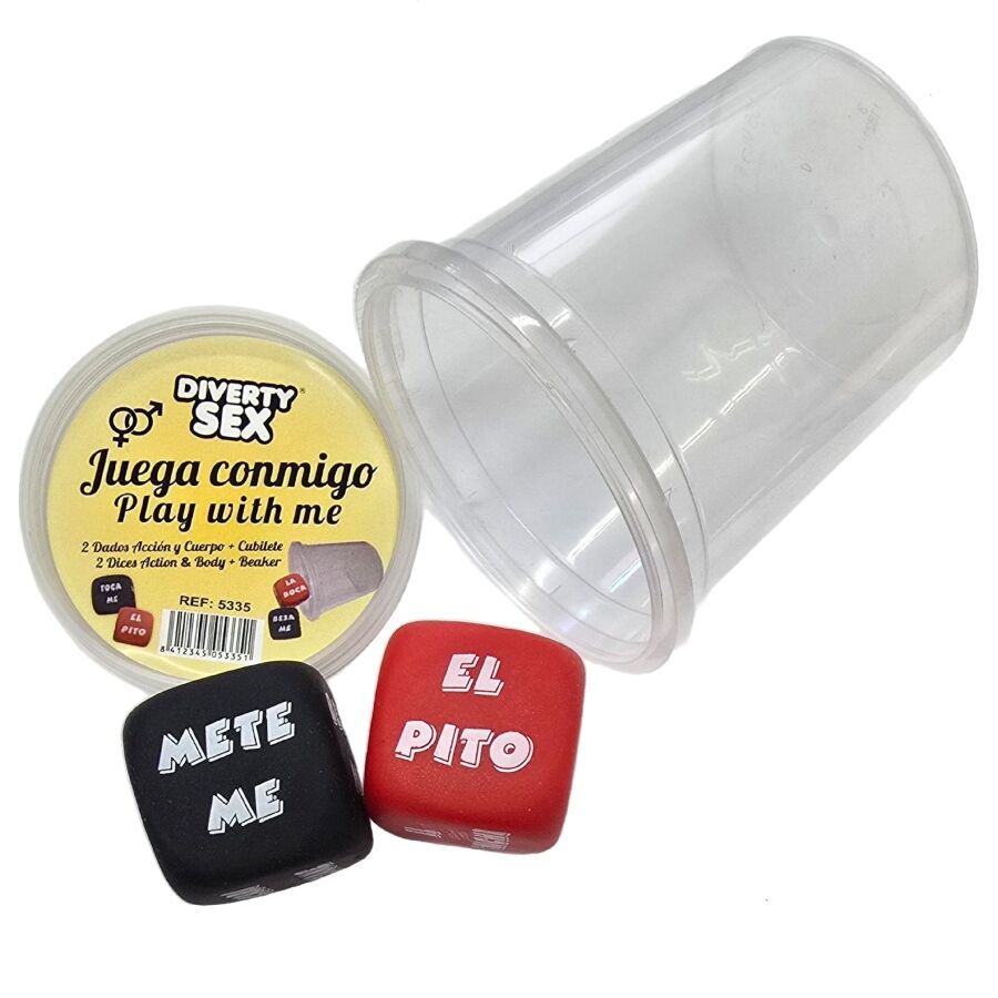 Mercadox DIABLO PICANTE - JOGO DE DADOS VERBO + PARTE DO CORPO COM COPO
