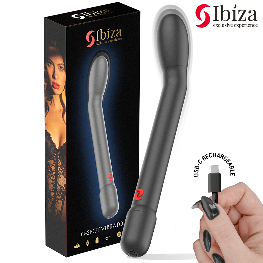 Mercadox IBIZA - VIBRADOR DE PONTO G PRETO COM VIBRAÇÃO