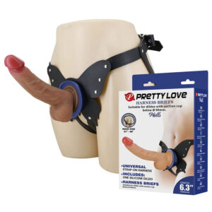 PRETTY LOVE – ARNÊS YETI COM DILDO DE VENTOSA EM FORMATO DE CARNE