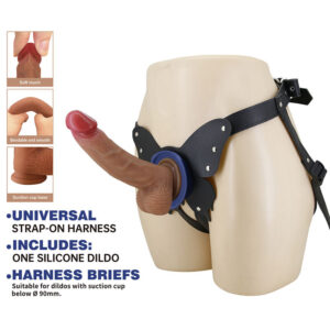 PRETTY LOVE – ARNÊS YETI COM DILDO DE VENTOSA EM FORMATO DE CARNE