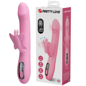 PRETTY LOVE – VIBRADOR BELLA RABBIT COM ESTIMULAÇÃO DE BORBOLETA E LED ROSA