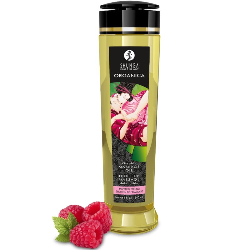 Mercadox SHUNGA - ÓLEO DE MASSAGEM ORGÂNICO COM AROMA DE FRAMBOESA 240 ML