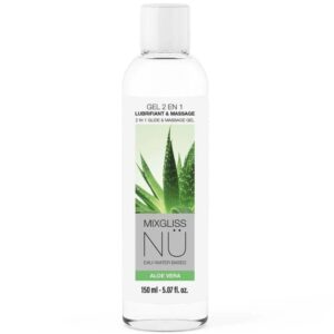 MIXGLISS – 2 EM 1 LUBRIFICANTE À BASE DE ÁGUA E GEL DE MASSAGEM NURU ALOE VERA 150 ML