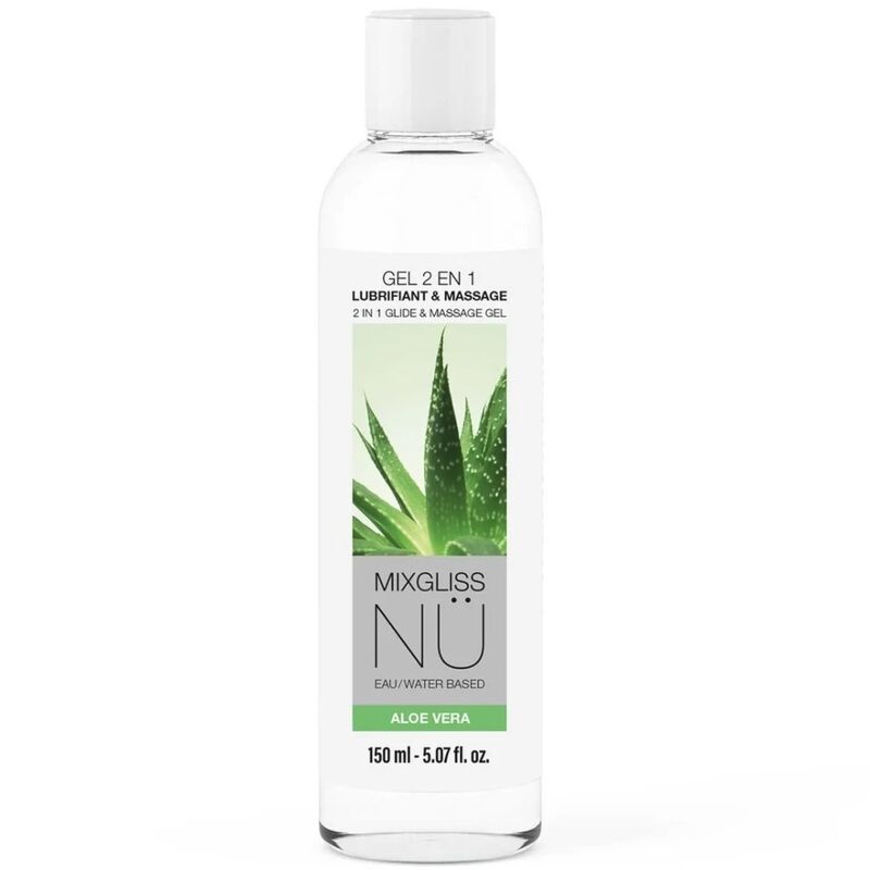 Mercadox MIXGLISS - 2 EM 1 LUBRIFICANTE À BASE DE ÁGUA E GEL DE MASSAGEM NURU ALOE VERA 150 ML