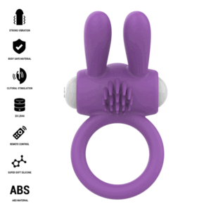 INTENSE – ANEL PENIANO VIBRATÓRIO HOPPS COM ESTIMULAÇÃO CLITÓRICA ROXO