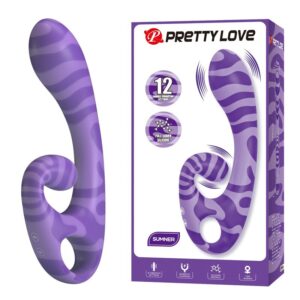 PRETTY LOVE – SUMMER VIBRADOR DE DUAS PONTAS COM ALÇA 19 CM Ø 3,5 CM ROXO