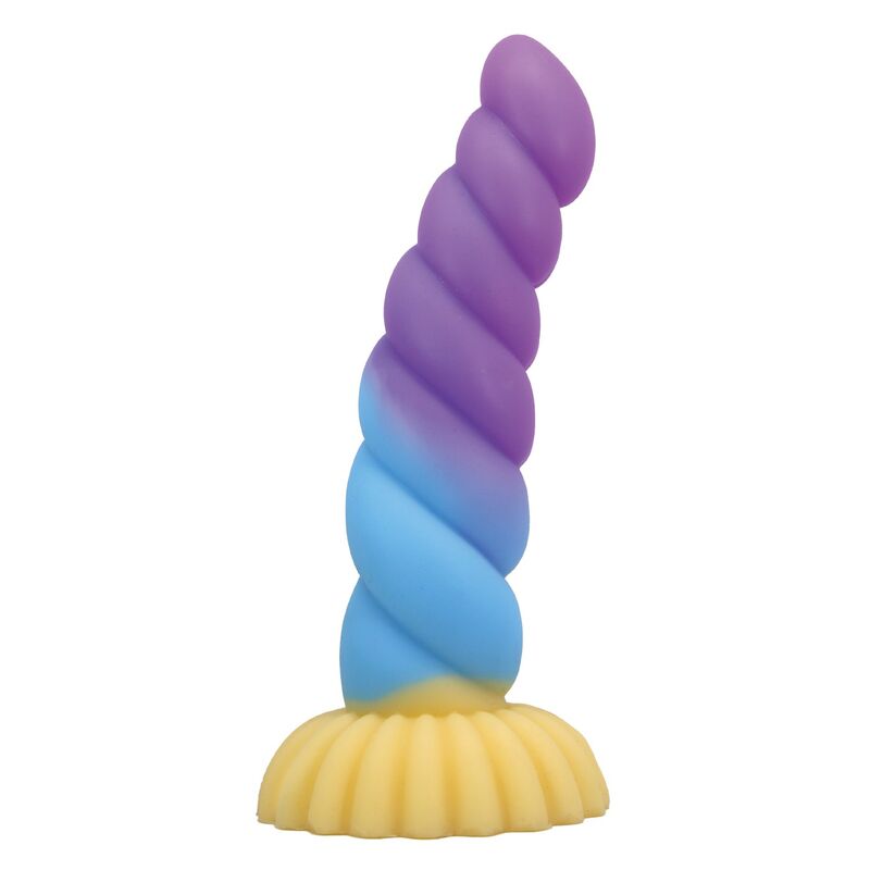 Mercadox POWER MONSTERS - UNICÓRNIO TRICOLOR FANTASIA DE SILICONE 22 CM Ø 5 CM