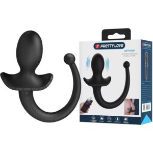 PRETTY LOVE – VIBRADOR ANAL E PERÍNEO COM CONTROLE POR APLICATIVO ANTHONY, PRETO