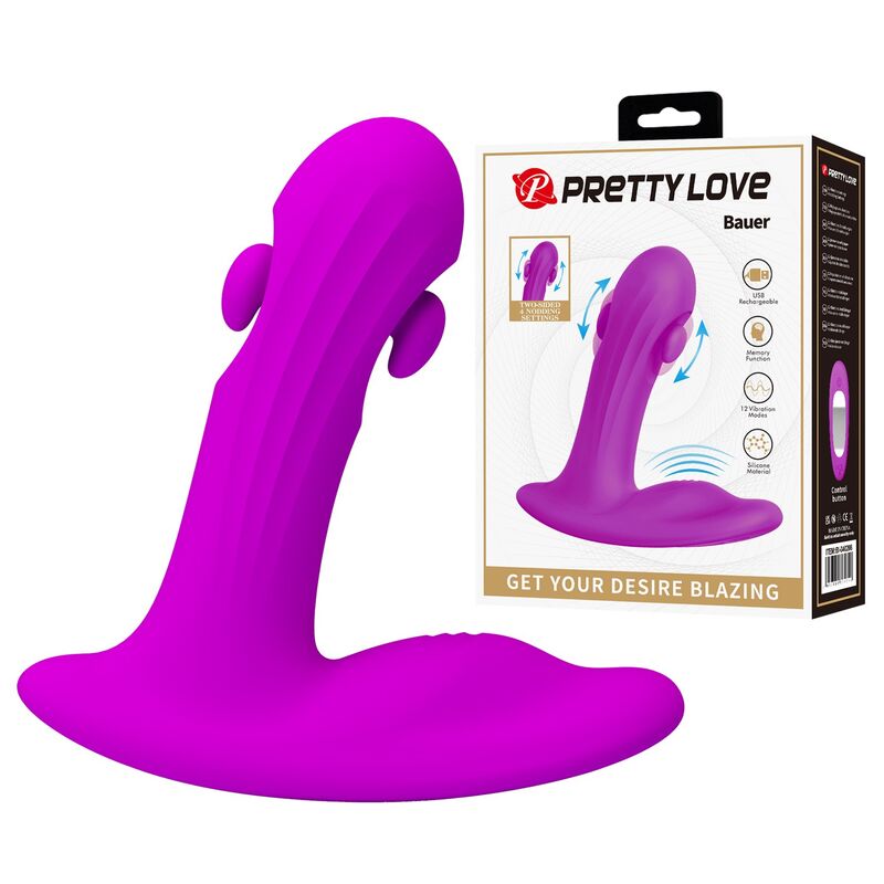Mercadox PRETTY LOVE - MASSAGEADOR DE PRÓSTATA RECARREGÁVEL BAUER COM 12 MODOS - ROXO