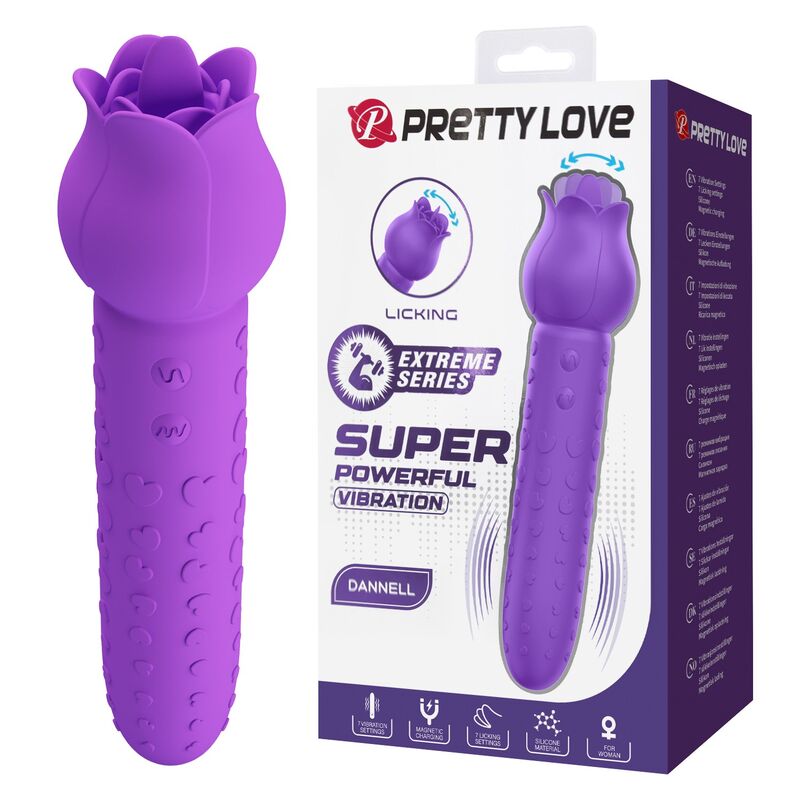 Mercadox PRETTY LOVE - Vibrador estimulador oral e clitoriano recarregável DANNELL