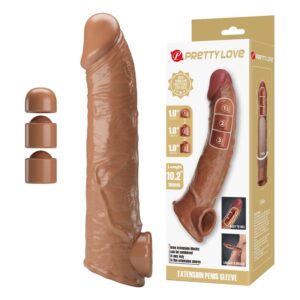 PRETTY LOVE – MANGA EXTENSORA DE PÊNIS AJUSTÁVEL 26 CM Ø 4 CM NATURAL