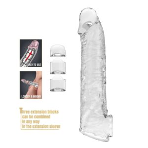 PRETTY LOVE – CAPA EXTENSORA DE PÊNIS AJUSTÁVEL 26 CM Ø 4 CM TRANSPARENTE