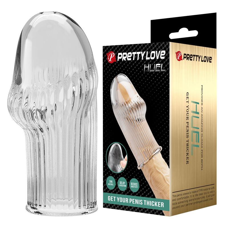 Mercadox PRETTY LOVE - CAPA PENIANA HUEL PARA AUMENTAR A GROSSURA DO SEU PÊNIS TRANSPARENTE