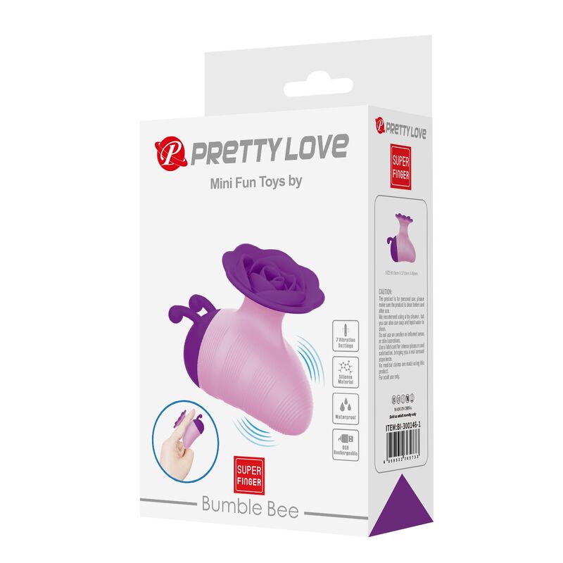 PRETTY LOVE - LITTLE BEE - ESTIMULADOR CLITORIAL RECARREGÁVEL COM 7 MODOS - ROXO-ROSA - Image 3