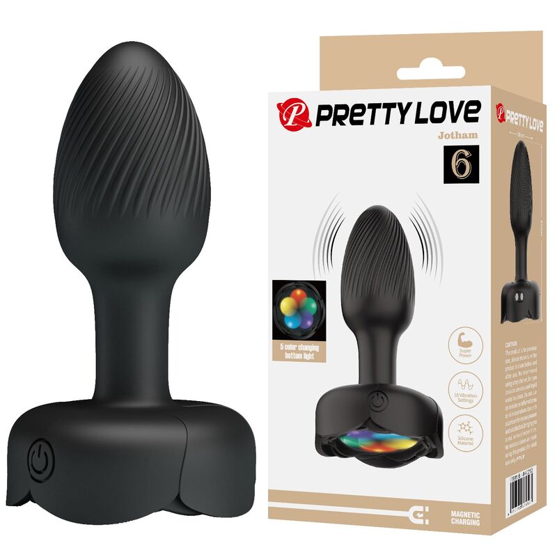 Mercadox PRETTY LOVE - PLUG ANAL VIBRATÓRIO RECARREGÁVEL COM 10 MODOS - PRETO