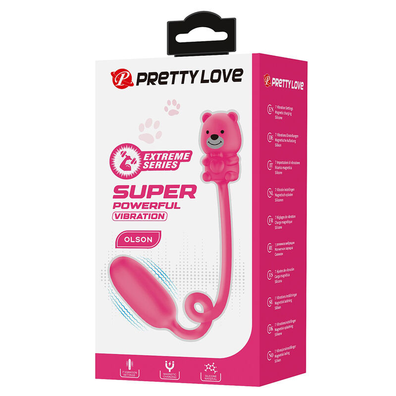 PRETTY LOVE - VIBRADOR BULLET RECARREGÁVEL OLSON COM CONTROLE REMOTO COM FIO ROSA - Image 3