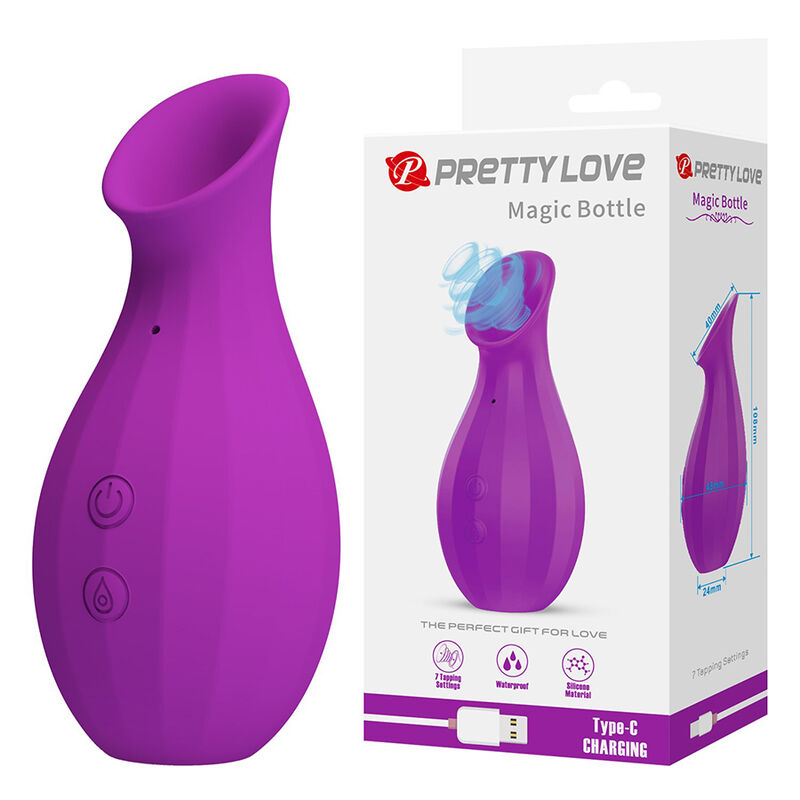 Mercadox PRETTY LOVE - GARRAFA MÁGICA ESTIMULADOR CLITORIANO RECARREGÁVEL POR SUCÇÃO - ROXO
