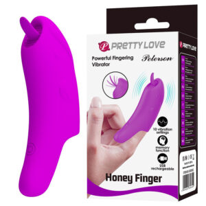 PRETTY LOVE – VIBRADOR DE DEDO RECARREGÁVEL PETERSON HONEY FINGER ROXO