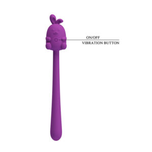 PRETTY LOVE – BASTÃO VIBRADOR FLEXÍVEL COM COELHINHO FOFO, RECARREGÁVEL VIA USB, ROXO