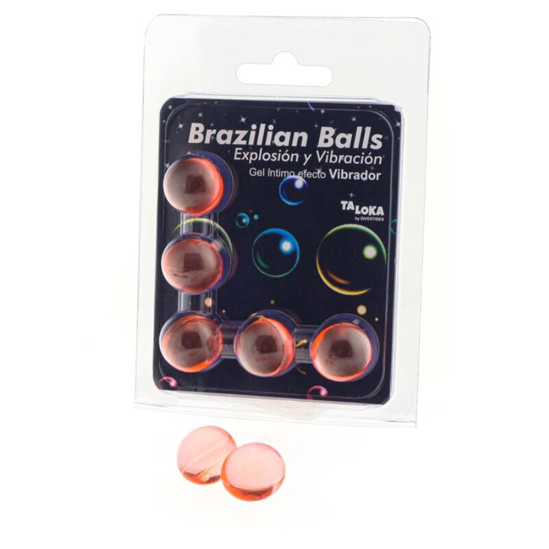 Mercadox TALOKA - 5 BOLAS BRASILEIRAS EFEITO VIBRATÓRIO GEL EMOCIONANTE